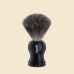 Четка за бръснене nom-MÜHLE, естествен косъм от язовец (Pure badger), черна пластмасова дръжка